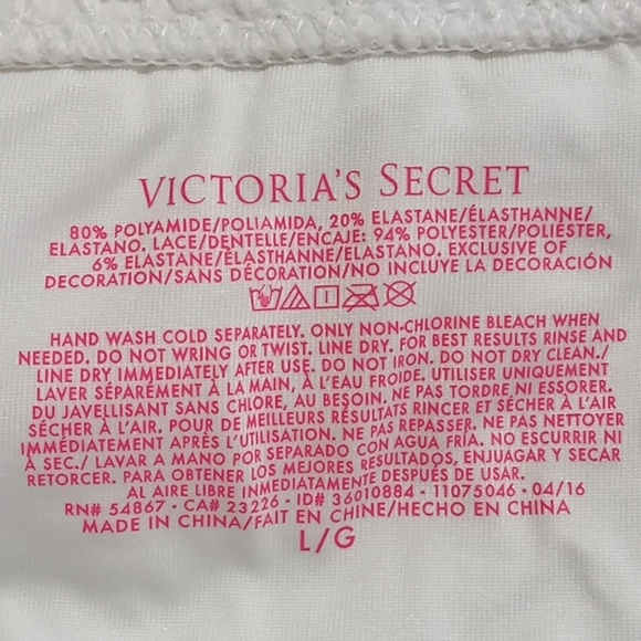 VICTORIA'S SECRET Womens WHITE BIKINI Bottom LARGE New Knitted Beach Swim - Picture 3 of 4